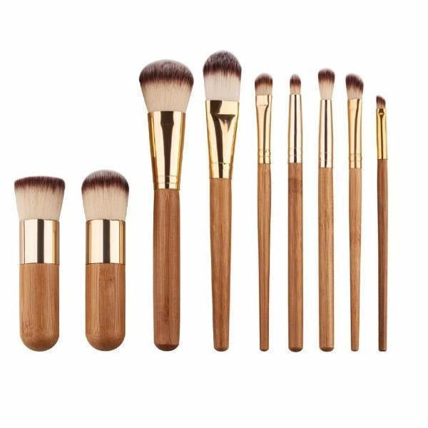 BAMBOO LUXURY BRUSH SET - 9 PIECE - AQUALUZZA
