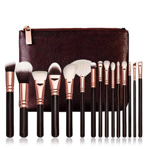 Makeup Artist Luxury Brush Tool kit - 15 piece - AQUALUZZA